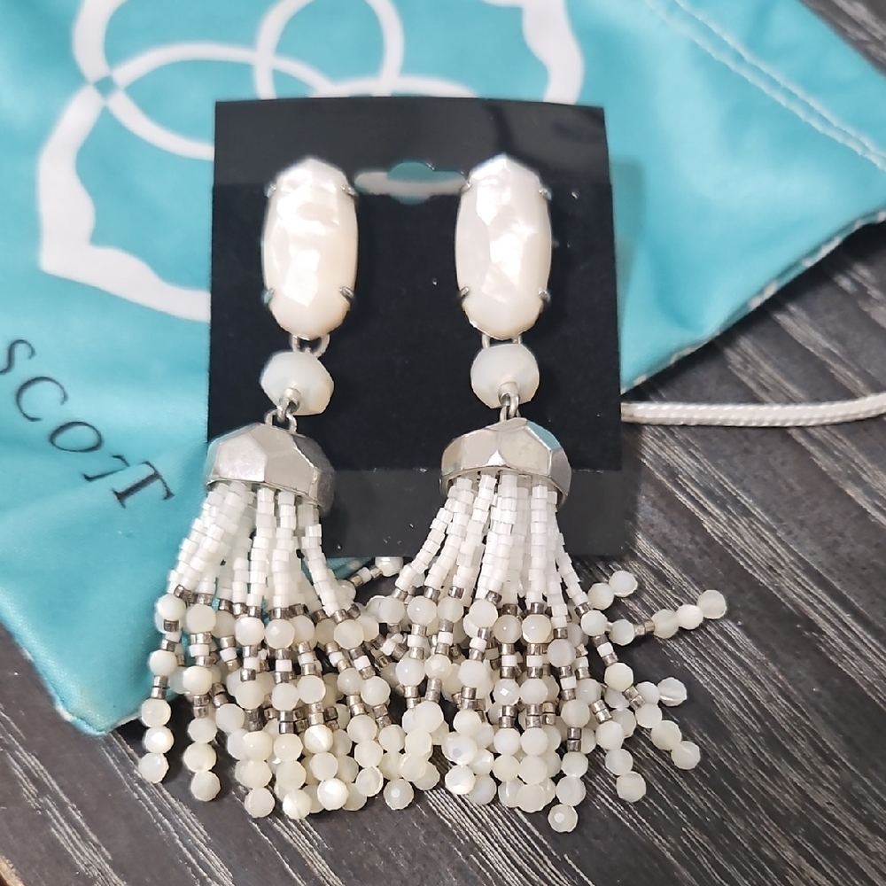 Kendra Scott Silver Beaded Earrings